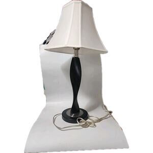 Anthony California Table Lamp Twisted Ebony Wood Brushed Metal Modern 27.5" 07'